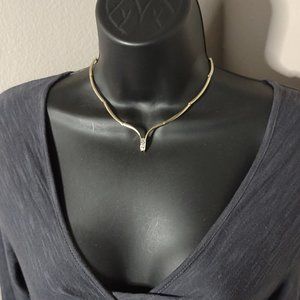 15.5 Inch Gold Tone Metal Segmented Necklace